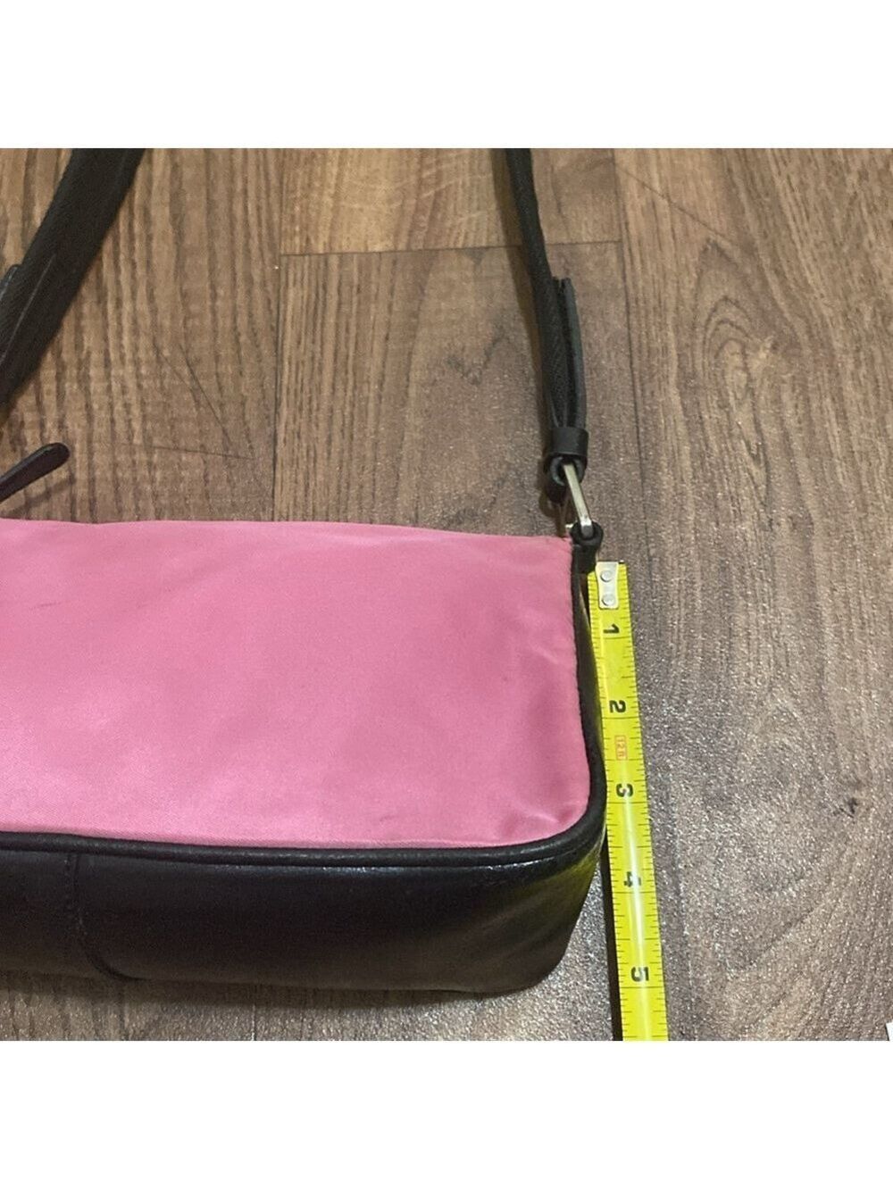 Prada Pink and Black Nylon Shoulder Purse - Picture 12 of 15